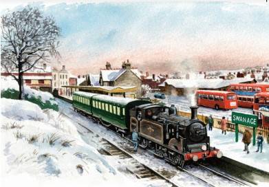 SR Christmas Card - M7 at Swanage